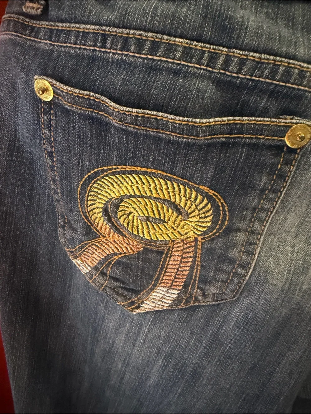 Rocawear Women's Blue Boot Cut Jeans with Studded Pockets - Picture 7 of 7